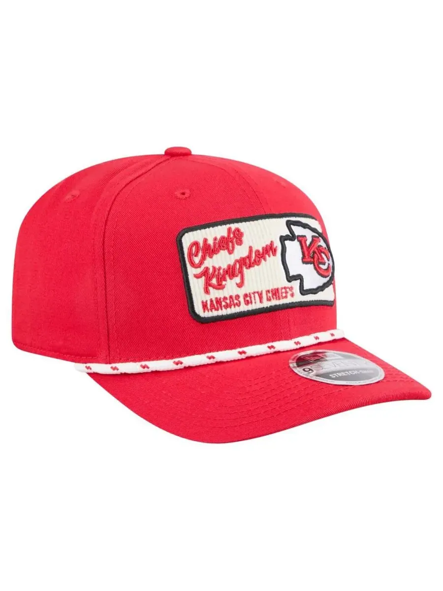 New Era Мужская красная кепка Kansas City Chiefs с кричалкой 9SEVENTY и застежкой-липучкой — изображение 3 из 4, красный