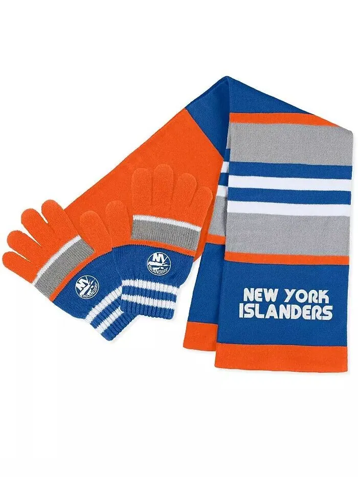 Женский комплект из перчаток и шарфа в полоску New York Islanders Wear By Erin Andrews — изображение 1 из 3, мульти