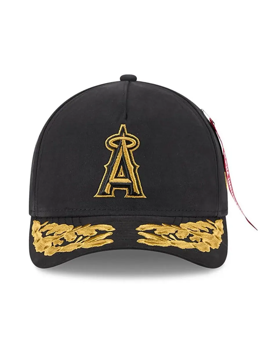 New Era Мужская черная регулируемая кепка Los Angeles Angels A-Frame 9FORTY — изображение 3 из 4, черный