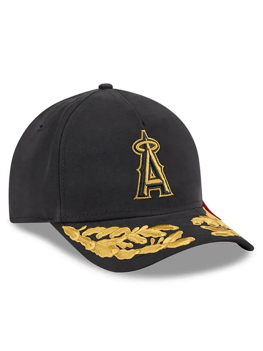 New Era Мужская черная регулируемая кепка Los Angeles Angels A-Frame 9FORTY — изображение 4 из 4, черный