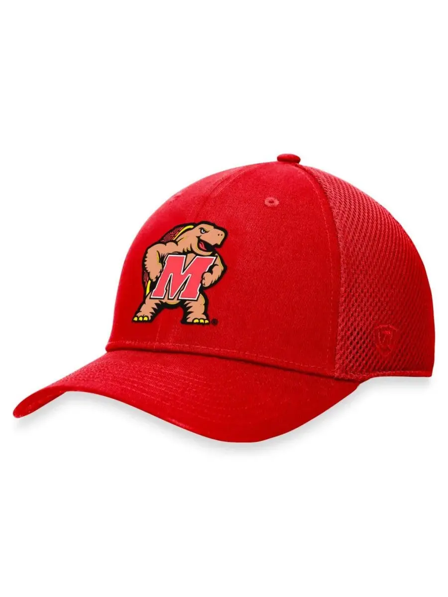 Top of the World Мужская красная кепка Maryland Terrapins Spacer Flex Hat — изображение 1 из 4, красный