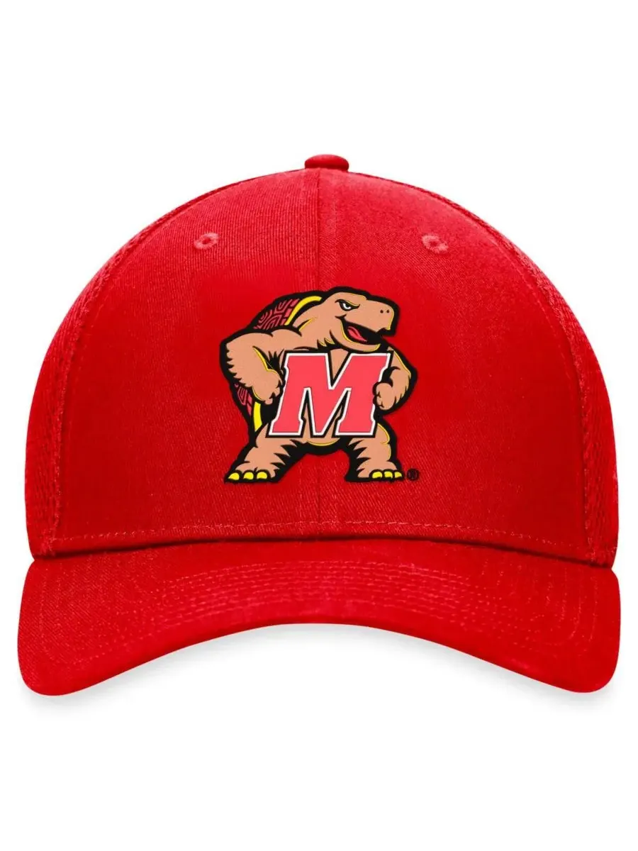 Top of the World Мужская красная кепка Maryland Terrapins Spacer Flex Hat — изображение 2 из 4, красный