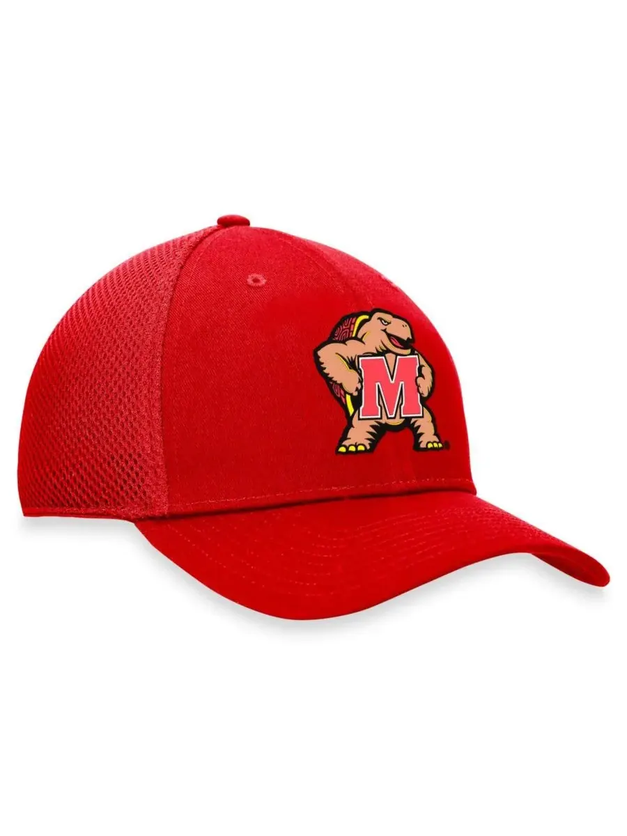 Top of the World Мужская красная кепка Maryland Terrapins Spacer Flex Hat — изображение 3 из 4, красный