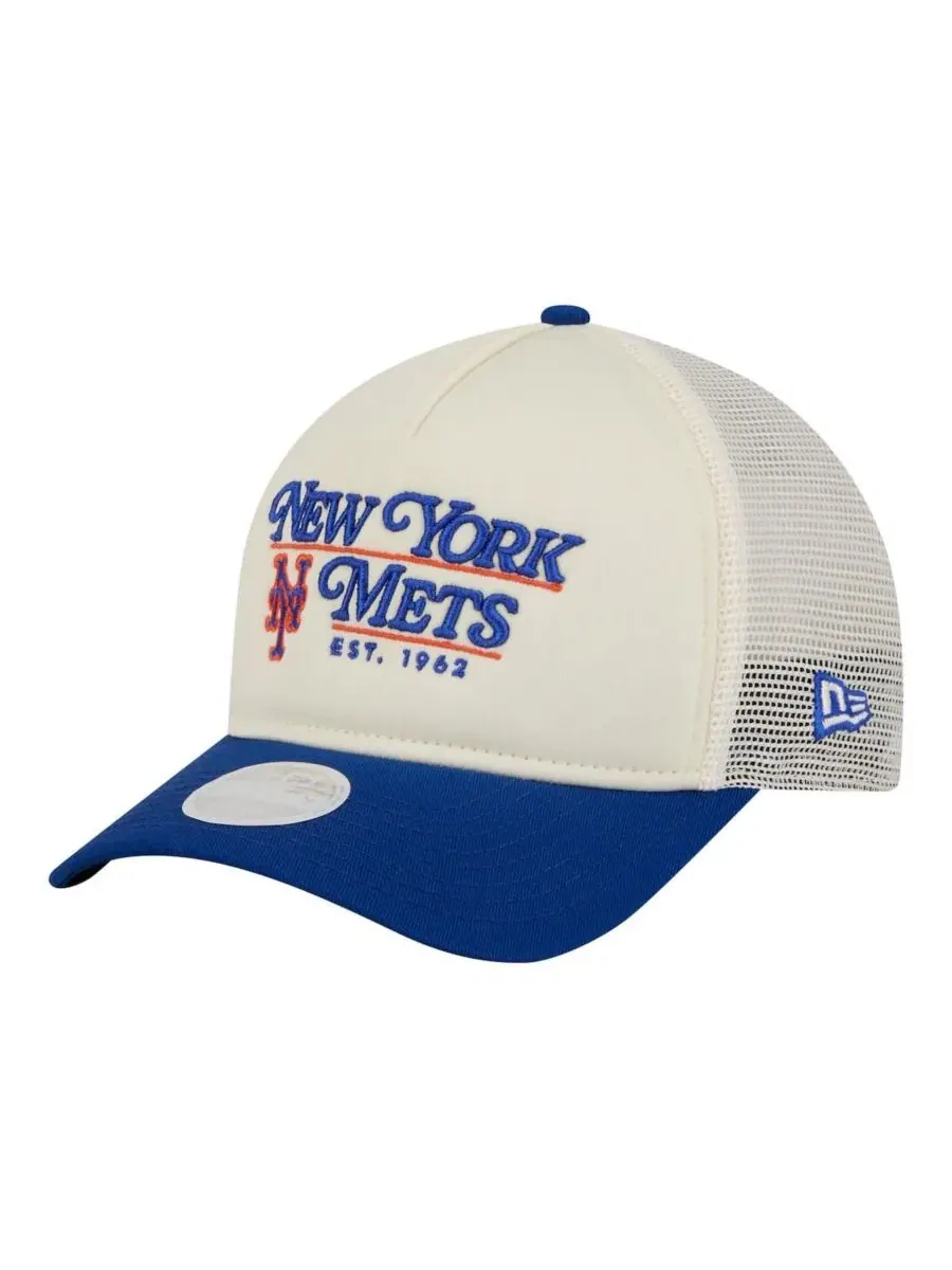 Кепка-тракер с вышивкой New York Mets Retro 9FORTY M-Crown A-Frame New Era — изображение 1 из 4, светлый бежевый