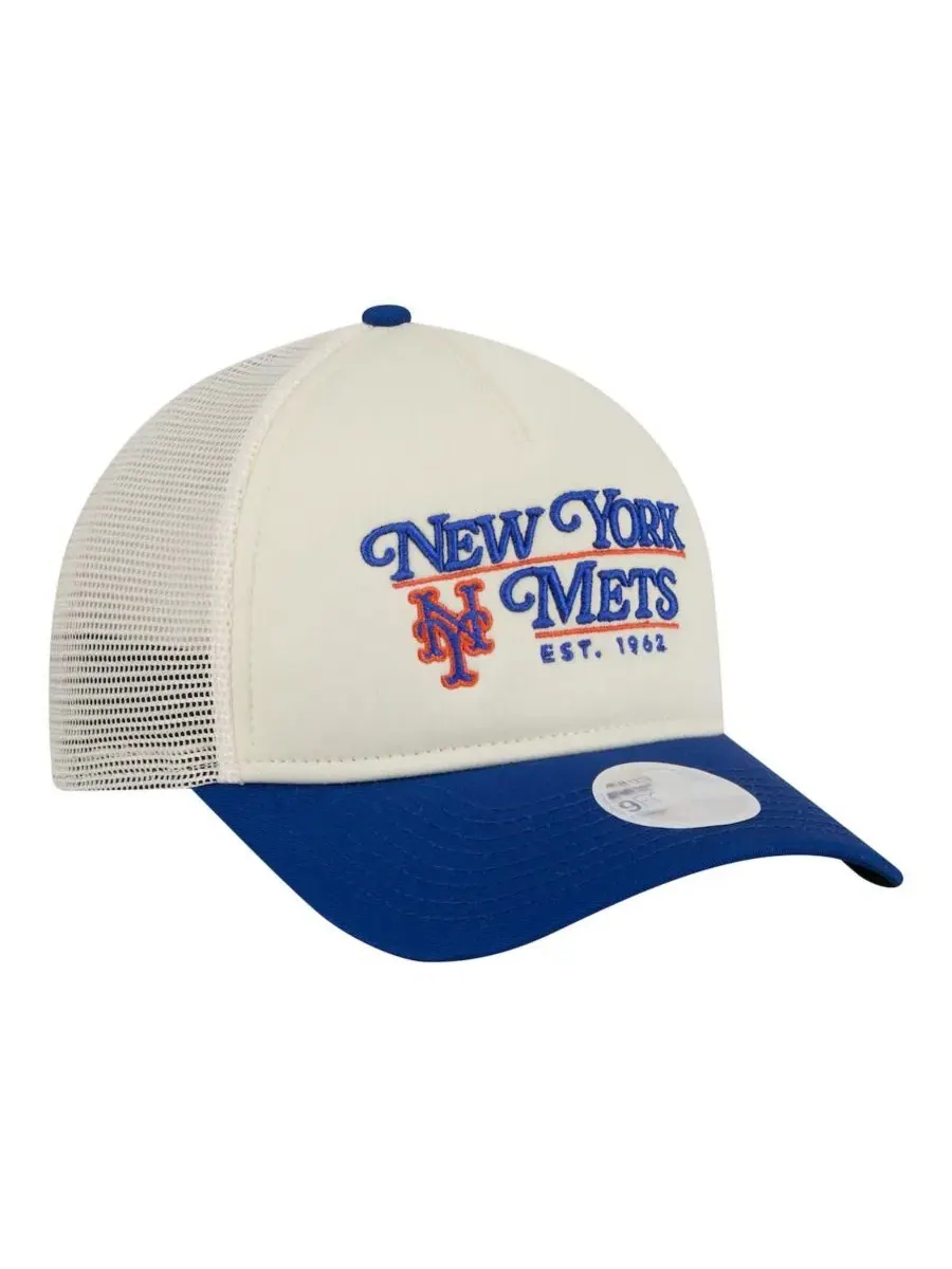 Кепка-тракер с вышивкой New York Mets Retro 9FORTY M-Crown A-Frame New Era — изображение 3 из 4, светлый бежевый