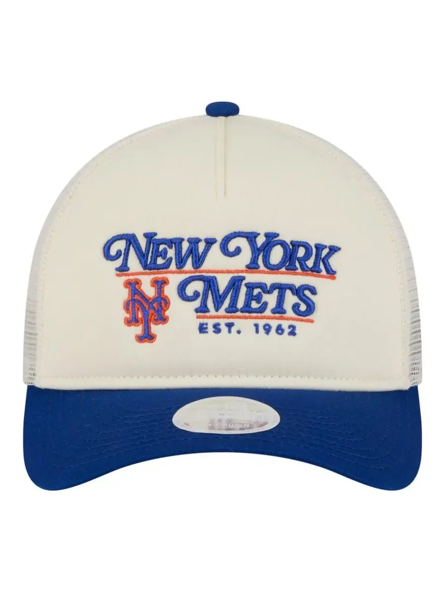 Кепка-тракер с вышивкой New York Mets Retro 9FORTY M-Crown A-Frame New Era — изображение 4 из 4, светлый бежевый