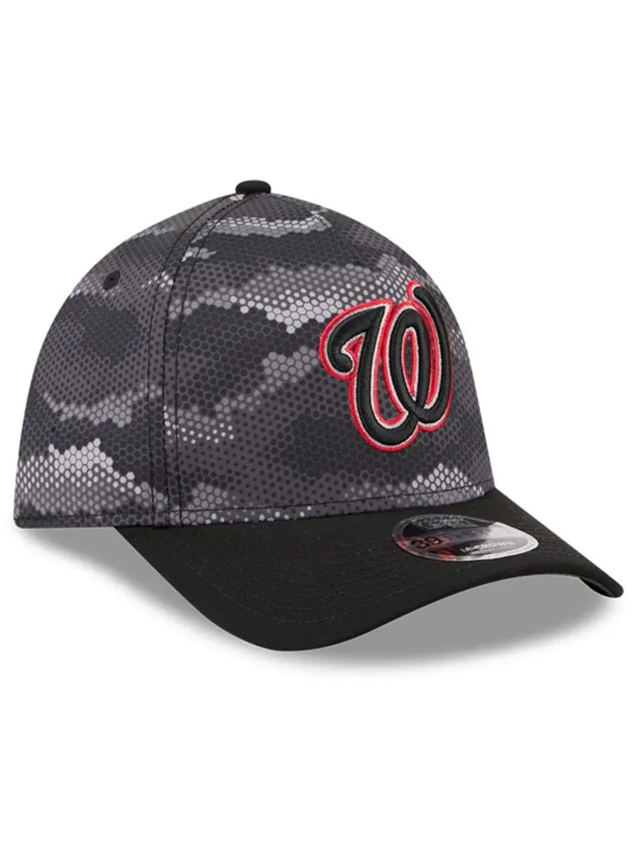 Кепка с козырьком с камуфляжным принтом Washington Nationals 39THIRTY A-Frame Flex Hat New Era — изображение 3 из 5, черный