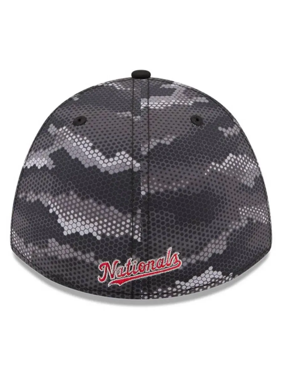 Кепка с козырьком с камуфляжным принтом Washington Nationals 39THIRTY A-Frame Flex Hat New Era — изображение 4 из 5, черный