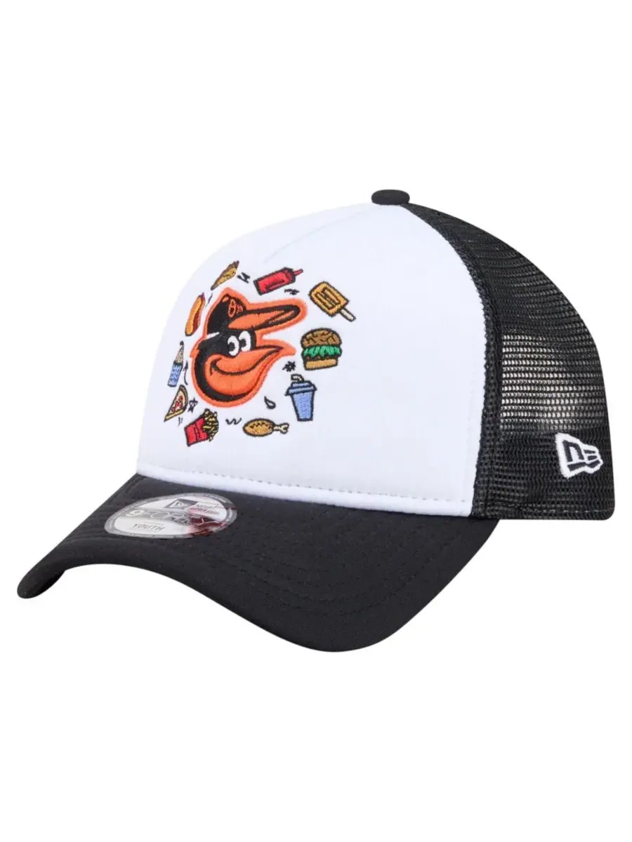 Кепка-тракер New Era с вышивкой Baltimore Orioles — изображение 1 из 7, белый черный