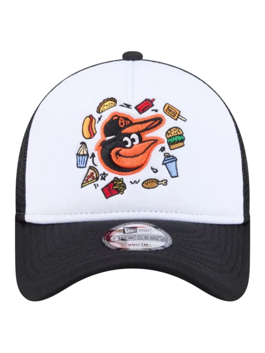 Кепка-тракер New Era с вышивкой Baltimore Orioles — изображение 2 из 7, белый черный