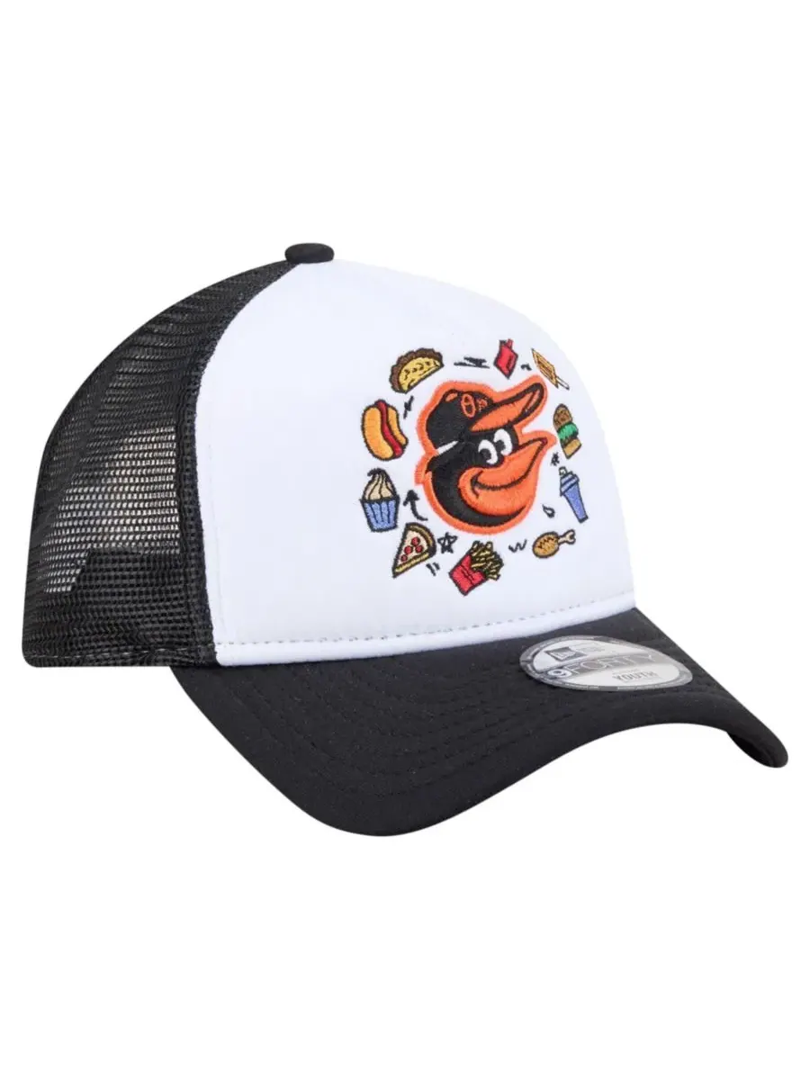 Кепка-тракер New Era с вышивкой Baltimore Orioles — изображение 3 из 7, белый черный