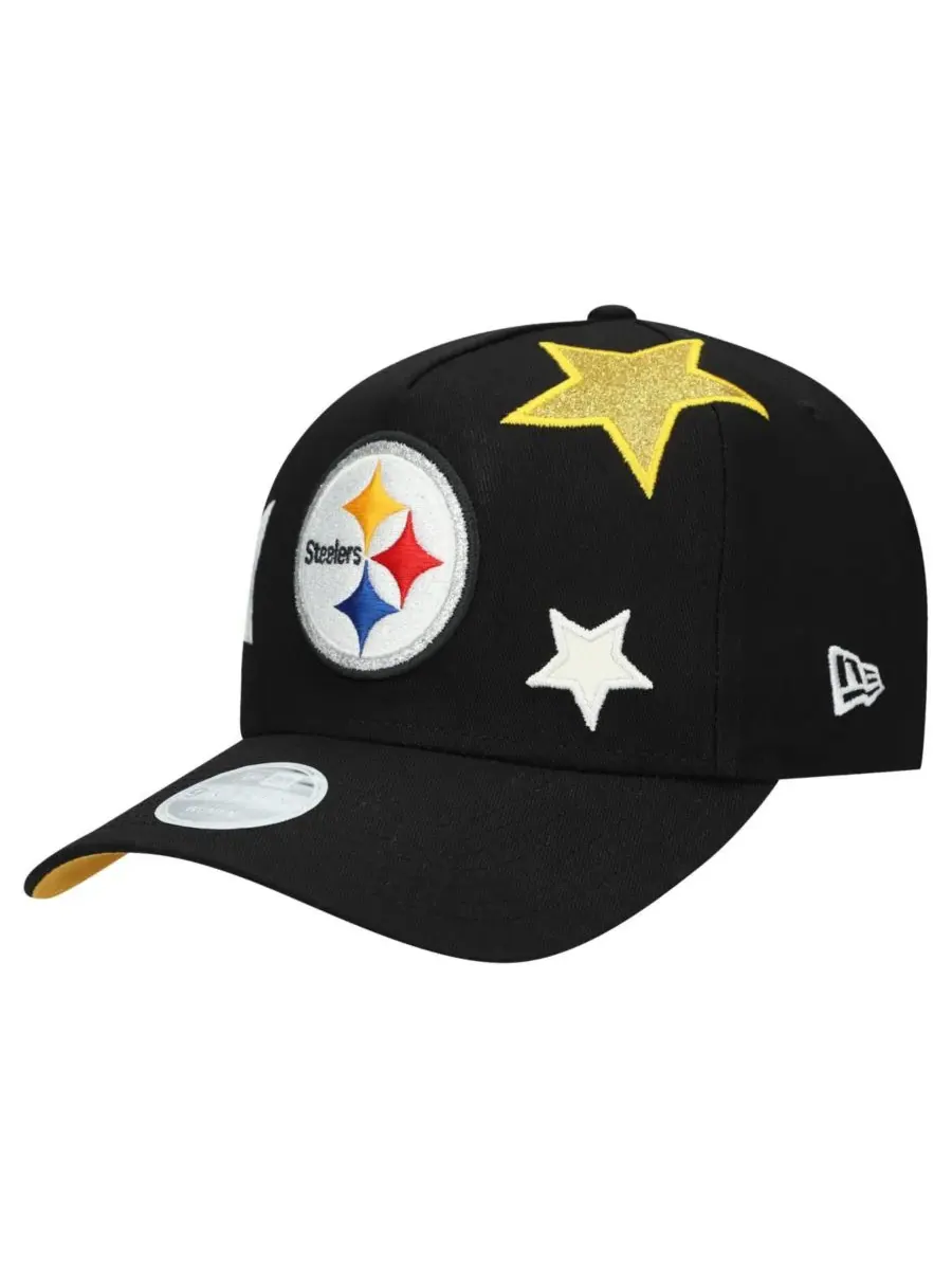 New Era Женская черная регулируемая бейсболка Pittsburgh Steelers Stardom A-Frame 9FORTY — изображение 1 из 4, черный
