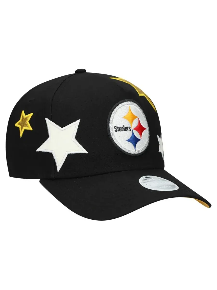 New Era Женская черная регулируемая бейсболка Pittsburgh Steelers Stardom A-Frame 9FORTY — изображение 3 из 4, черный