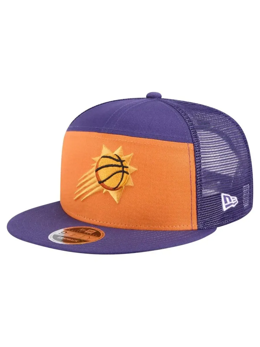 New Era Мужская оранжево-фиолетовая бейсболка Phoenix Suns Outdoor Split Panel 9FIFTY Snapback — изображение 1 из 5