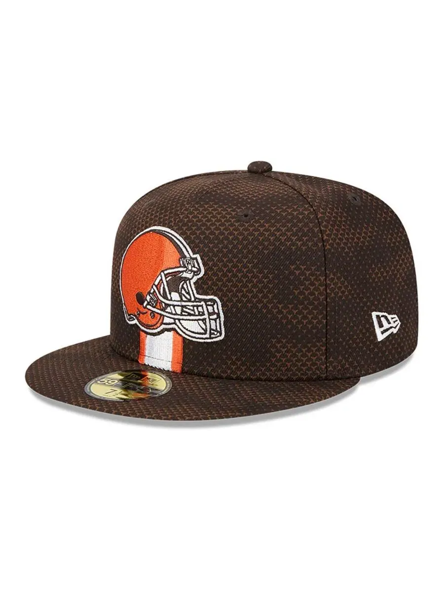 New Era Мужская коричневая бейсболка Cleveland Browns 2024 Sideline 59FIFTY Fitted Hat — изображение 2 из 4, коричневый