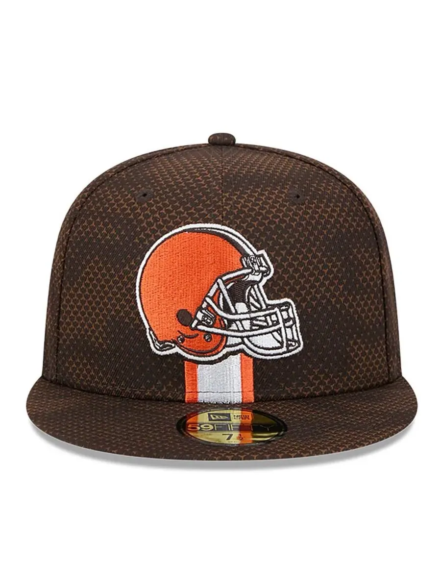 New Era Мужская коричневая бейсболка Cleveland Browns 2024 Sideline 59FIFTY Fitted Hat — изображение 3 из 4, коричневый