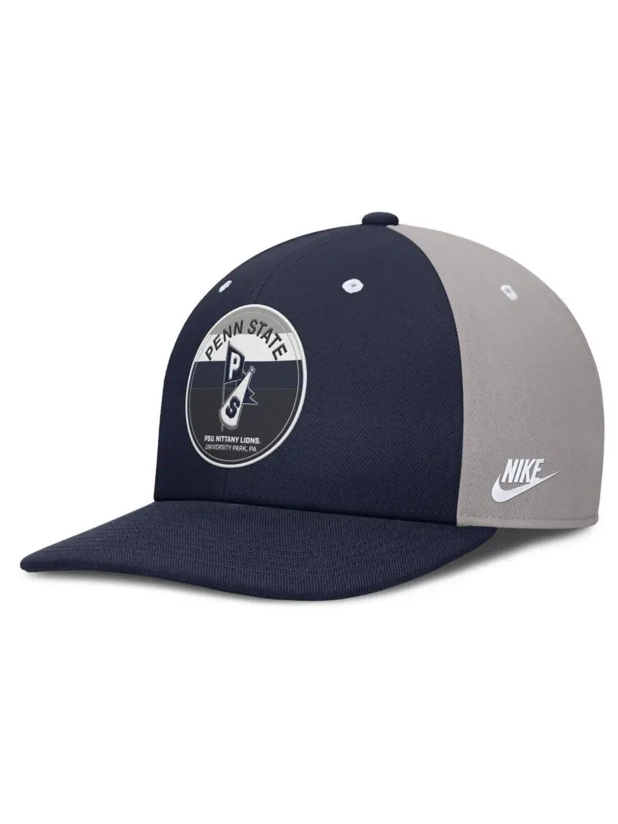 Nike Мужская бейсболка Penn State Nittany Lions Prep Pro Performance Snapback темно-синего/серого — изображение 1 из 4