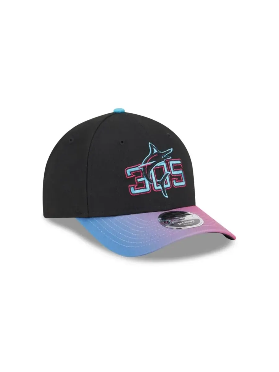 New Era Мужская черная регулируемая бейсболка Miami Marlins 2025 City Connect 9FORTY M-Crown — изображение 2 из 6, черный