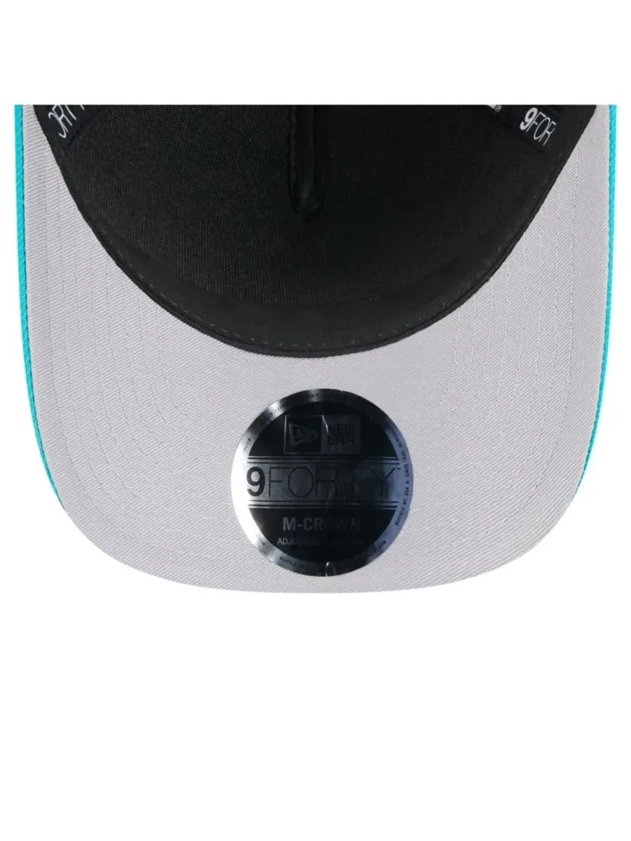 New Era Мужская кепка 9FORTY A-Frame M-Crown с регулируемой высотой, черно-бирюзового цвета, с — изображение 2 из 5