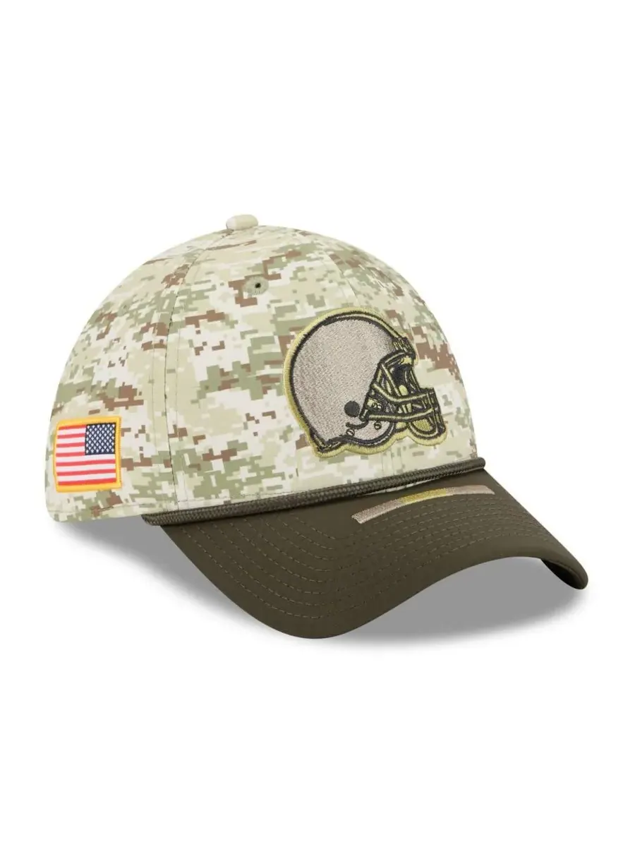 New Era Мужская кепка Cleveland Browns 2025 Salute to Service 39THIRTY Flex Hat в — изображение 1 из 4, темный зеленый