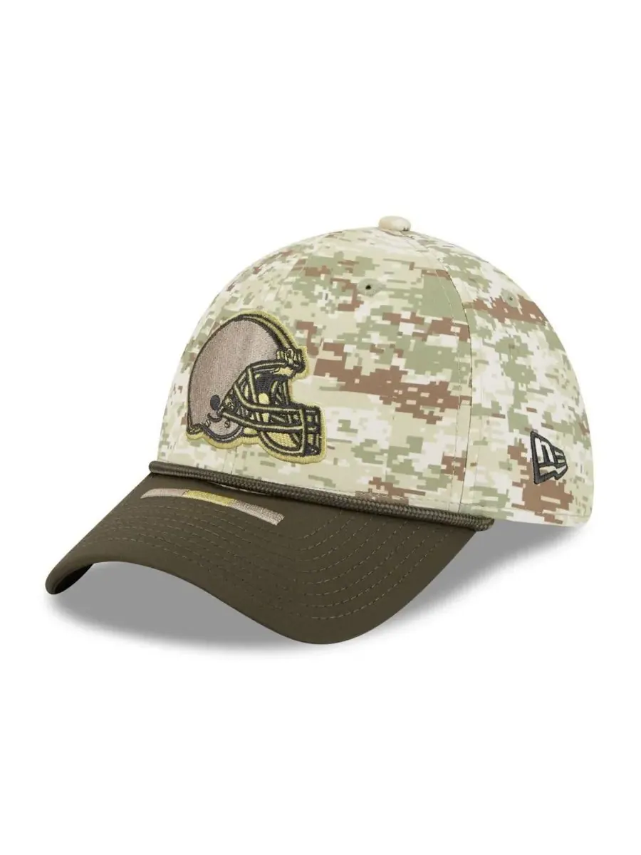 New Era Мужская кепка Cleveland Browns 2025 Salute to Service 39THIRTY Flex Hat в — изображение 3 из 4, темный зеленый