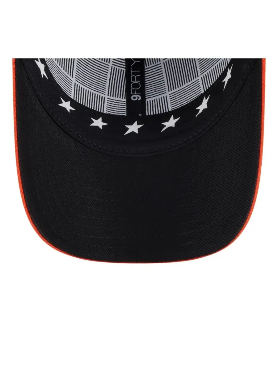 New Era Мужская кепка 9FORTY M-Crown с регулируемой застежкой, темно-синяя/оранжевая, с символикой — изображение 5 из 5