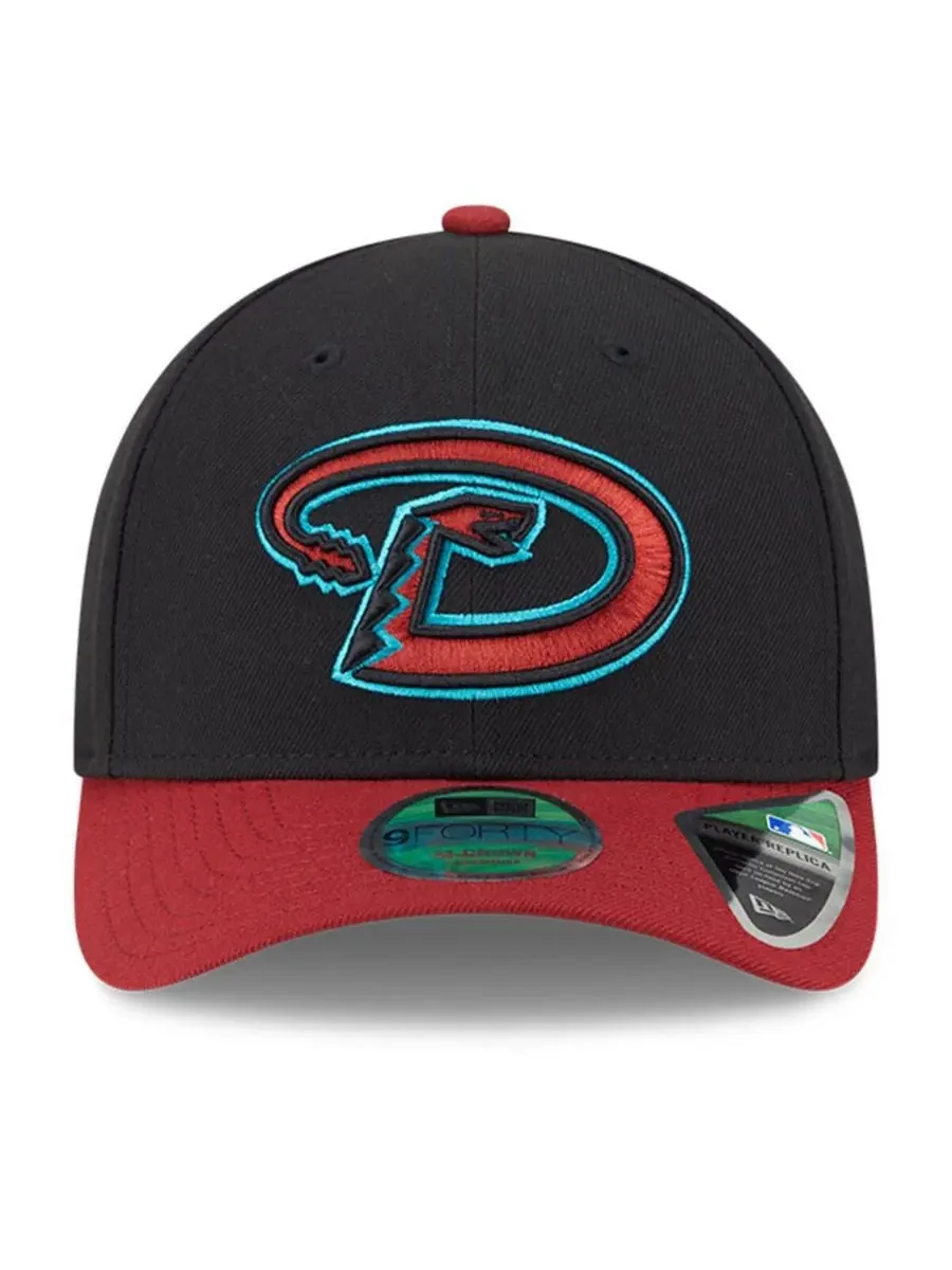 New Era Мужская регулируемая бейсболка Arizona Diamondbacks Player Replica 9FORTY — изображение 5 из 5, черный красный