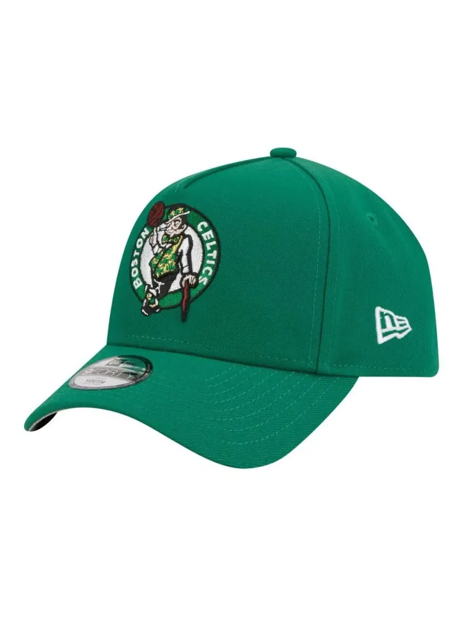 Бейсболка Big Boys and Girls Kelly Green Boston Celtics 9FORTY A-Frame Adjustable Hat New Era — изображение 1 из 5, зеленый