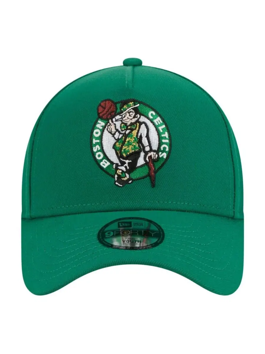 Бейсболка Big Boys and Girls Kelly Green Boston Celtics 9FORTY A-Frame Adjustable Hat New Era — изображение 4 из 5, зеленый