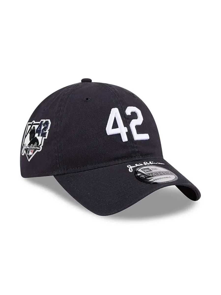 Бейсболка с вышивкой Atlanta Braves Jackie Robinson Day 9TWENTY New Era — изображение 1 из 5, темно-синий