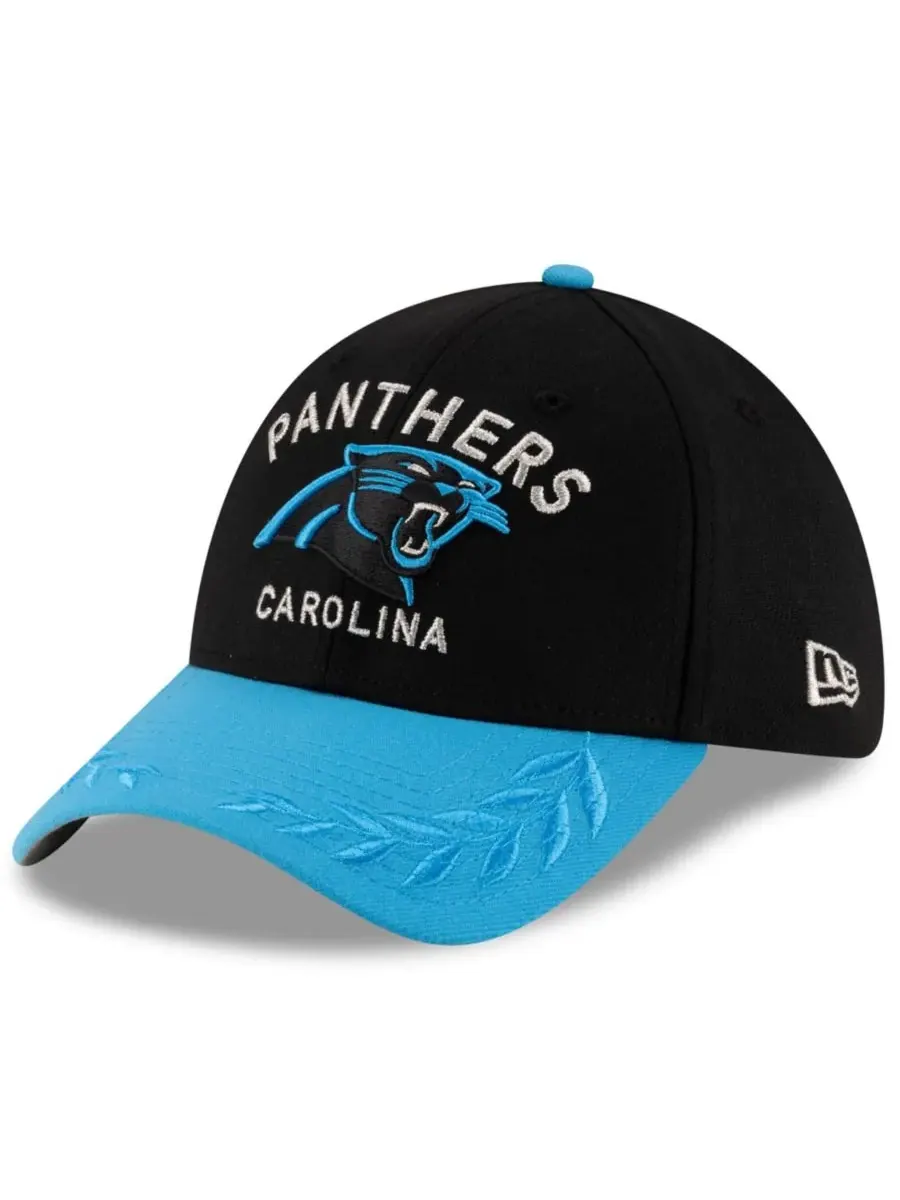 New Era Мужская кепка Carolina Panthers 39THIRTY Flex Hat, черно-синяя, с символикой драфта НФЛ — изображение 1 из 5