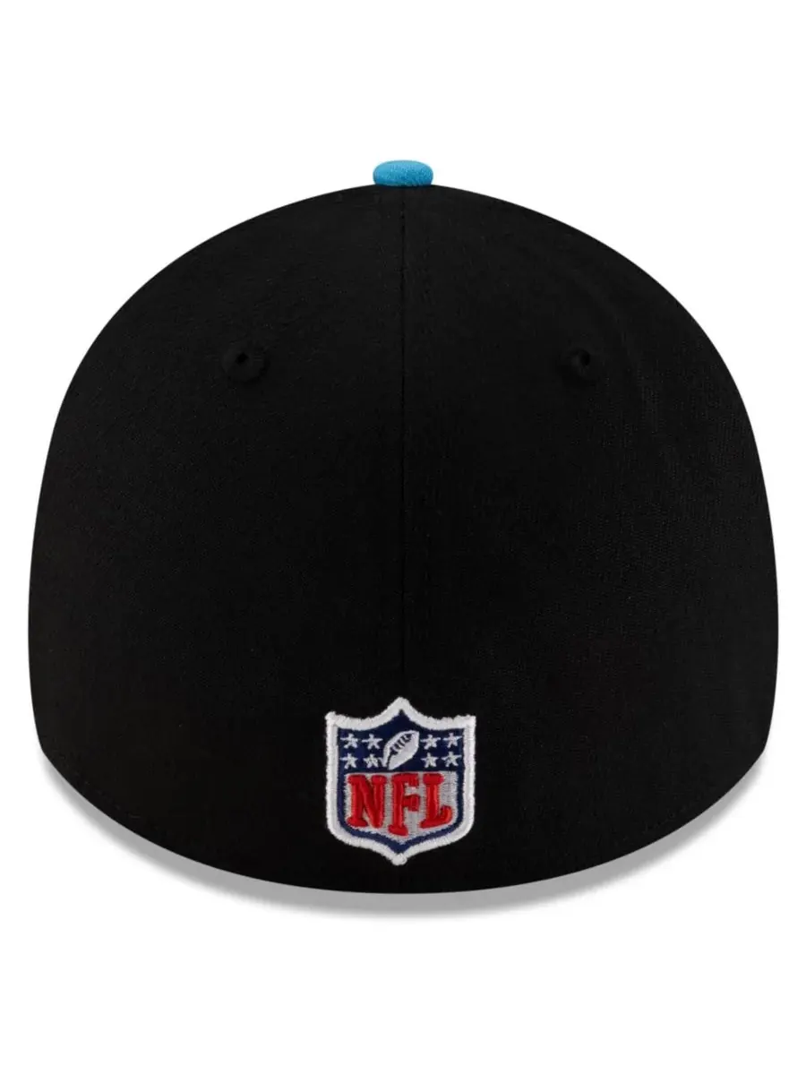 New Era Мужская кепка Carolina Panthers 39THIRTY Flex Hat, черно-синяя, с символикой драфта НФЛ — изображение 3 из 5