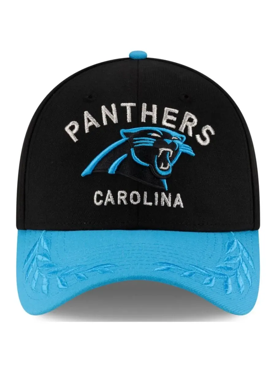 New Era Мужская кепка Carolina Panthers 39THIRTY Flex Hat, черно-синяя, с символикой драфта НФЛ — изображение 4 из 5