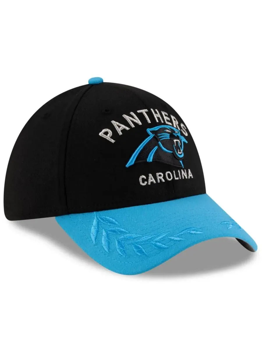 New Era Мужская кепка Carolina Panthers 39THIRTY Flex Hat, черно-синяя, с символикой драфта НФЛ — изображение 5 из 5