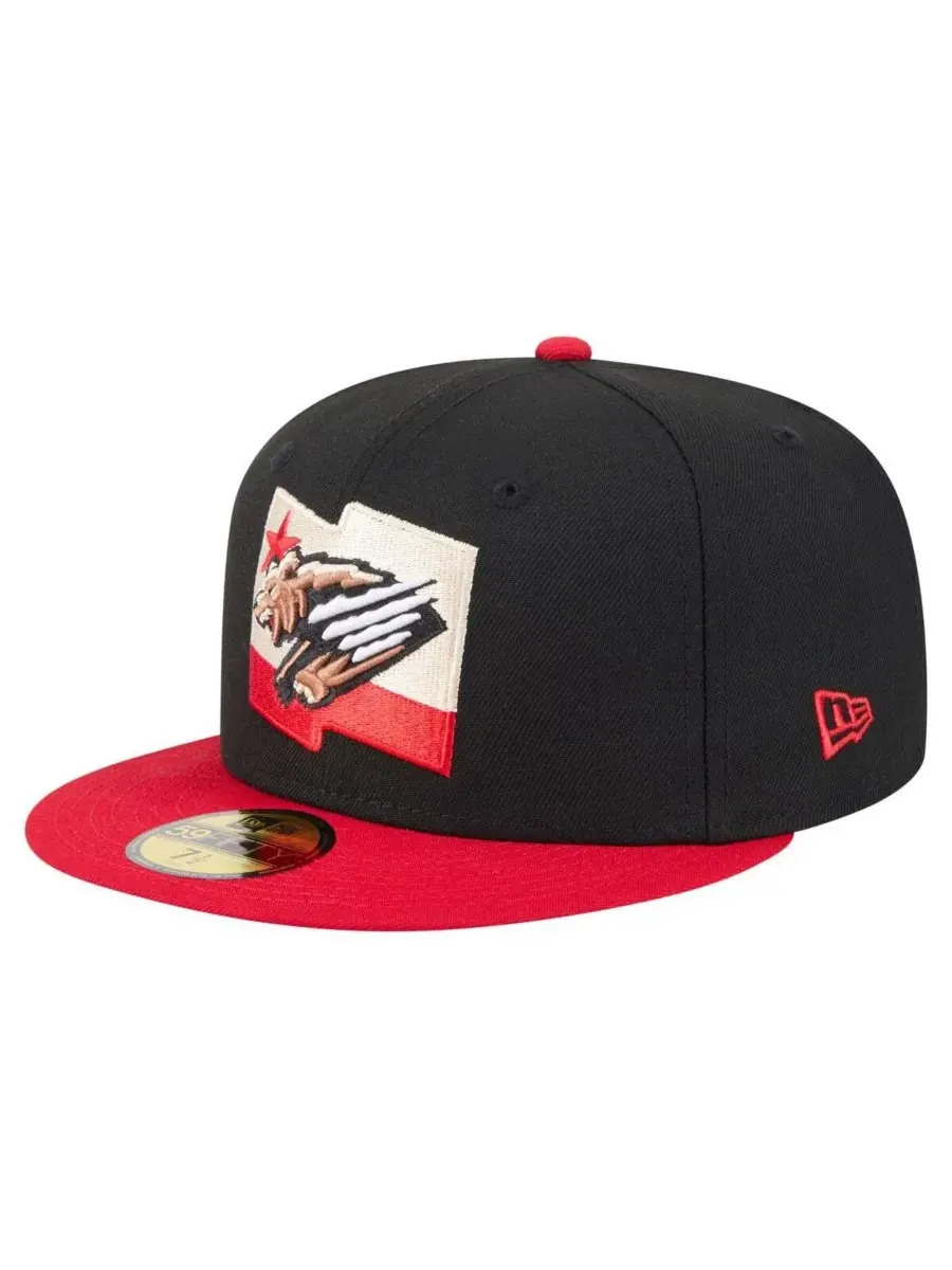 New Era Мужская кепка Fresno Grizzlies Authentic Collection 59FIFTY — изображение 1 из 4, черный красный