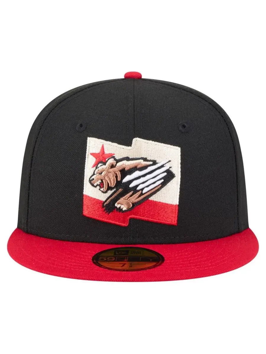 New Era Мужская кепка Fresno Grizzlies Authentic Collection 59FIFTY — изображение 2 из 4, черный красный