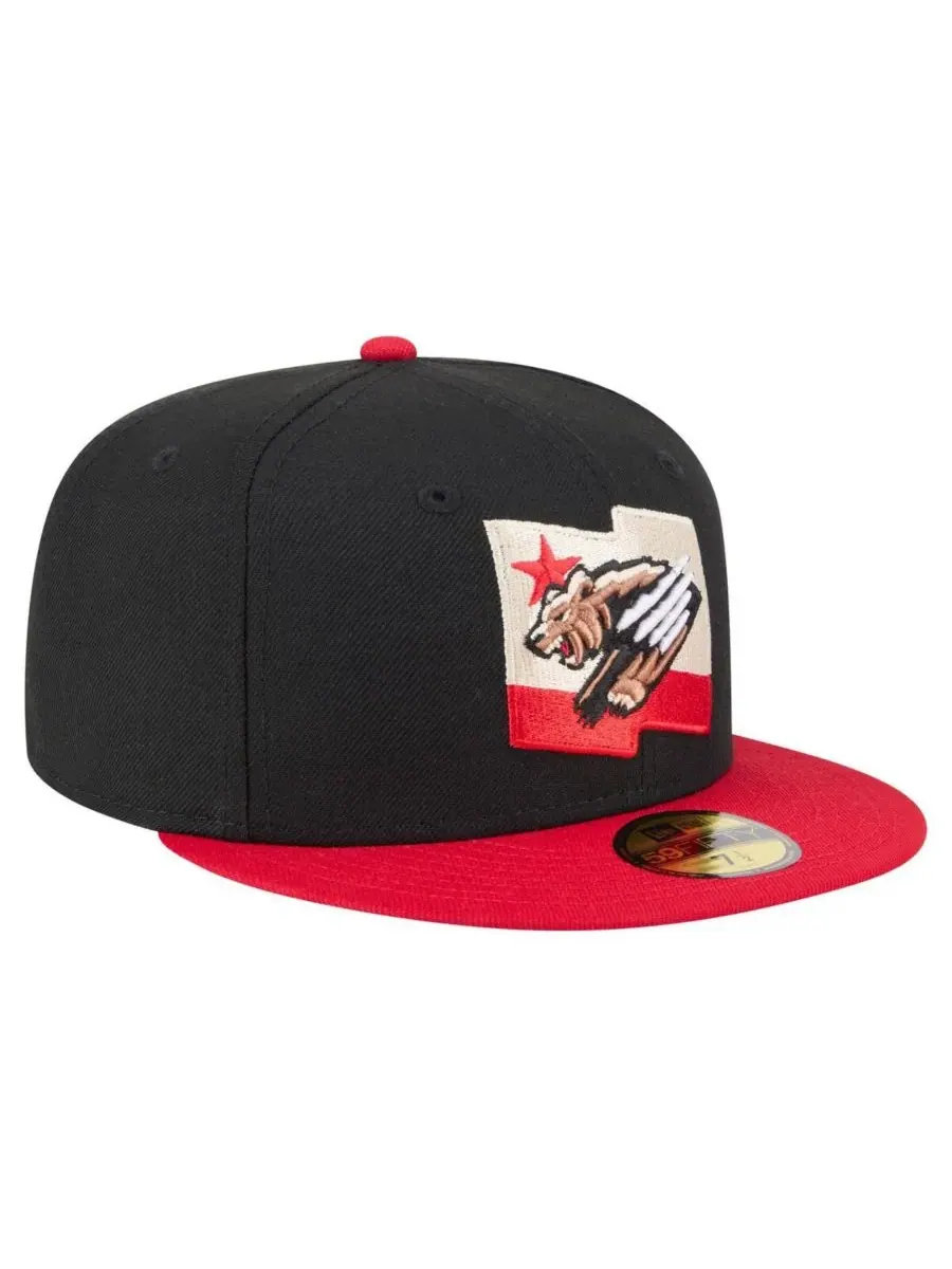 New Era Мужская кепка Fresno Grizzlies Authentic Collection 59FIFTY — изображение 3 из 4, черный красный