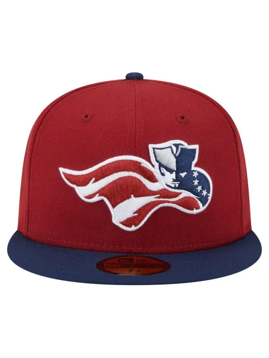 New Era Мужская бордово-синяя кепка Somerset Patriots Authentic Collection 59FIFTY Fitted Hat — изображение 2 из 4