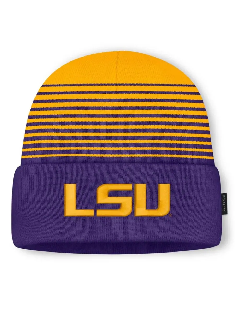Шапка с помпоном Nike, LSU Tigers — изображение 1 из 2, фиолетовый золотистый