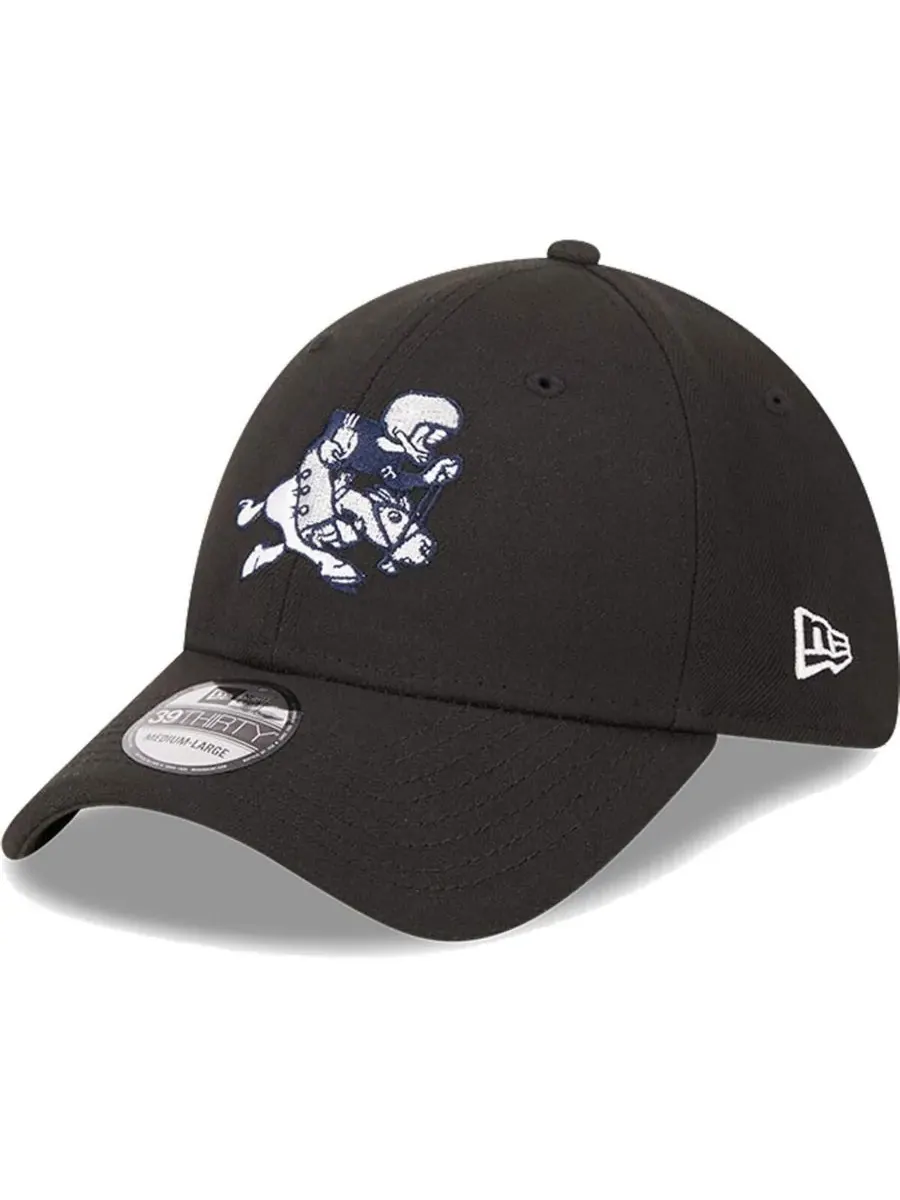 New Era Мужская черная ретро-кепка Dallas Cowboys Joe Main 39THIRTY Flex — изображение 1 из 4, черный