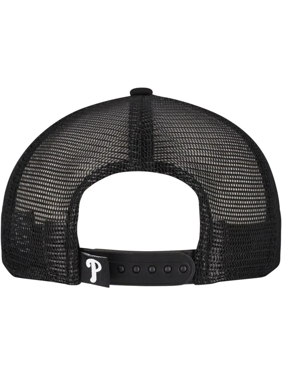New Era Мужская черная кепка Philadelphia Phillies в стиле ретро с А-образным вырезом, регулируемая — изображение 3 из 5