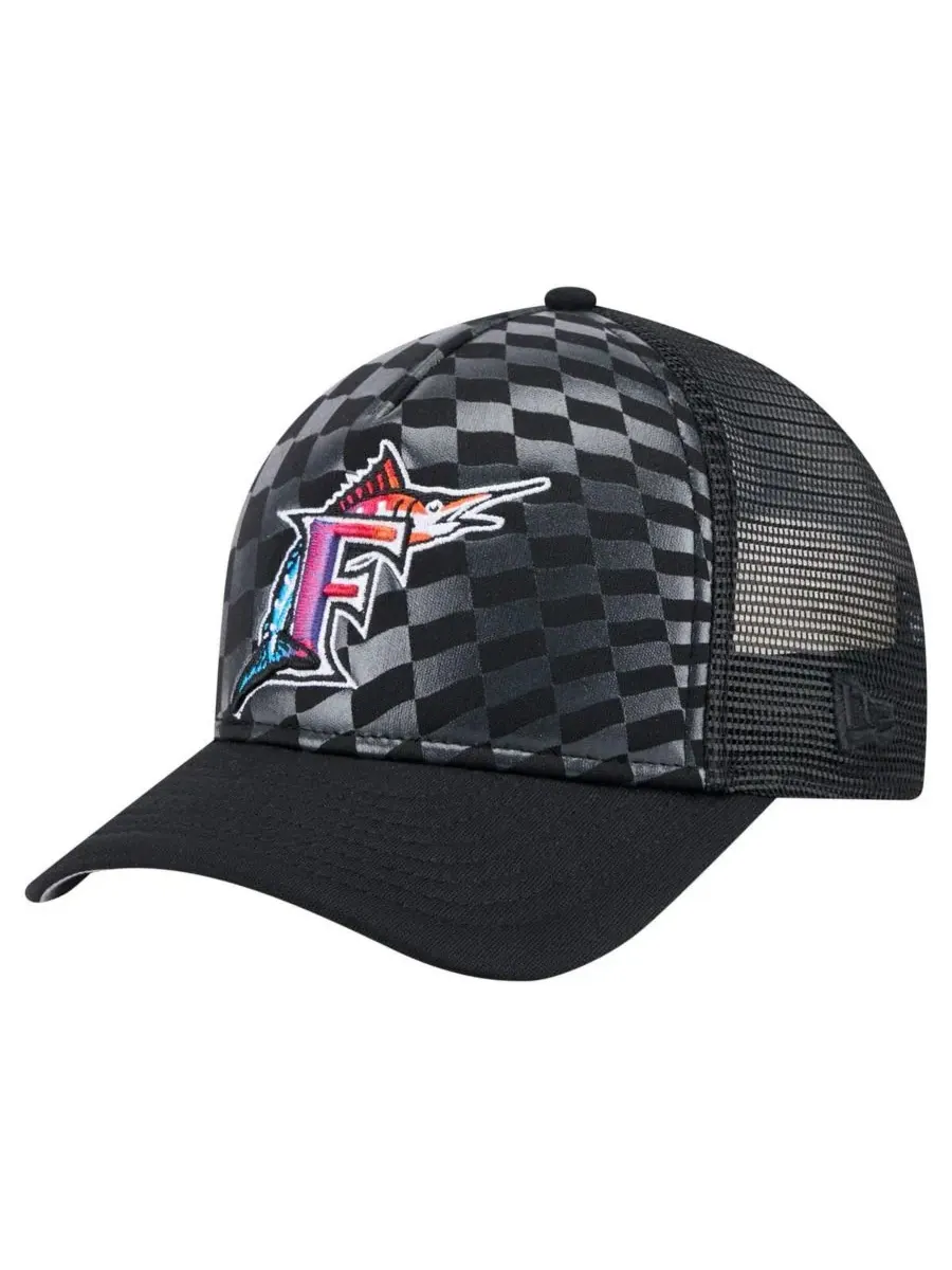 New Era Мужская черная бейсболка-тракер Florida Marlins Cooperstown Collection Gradient 9FORTY — изображение 1 из 4, черный