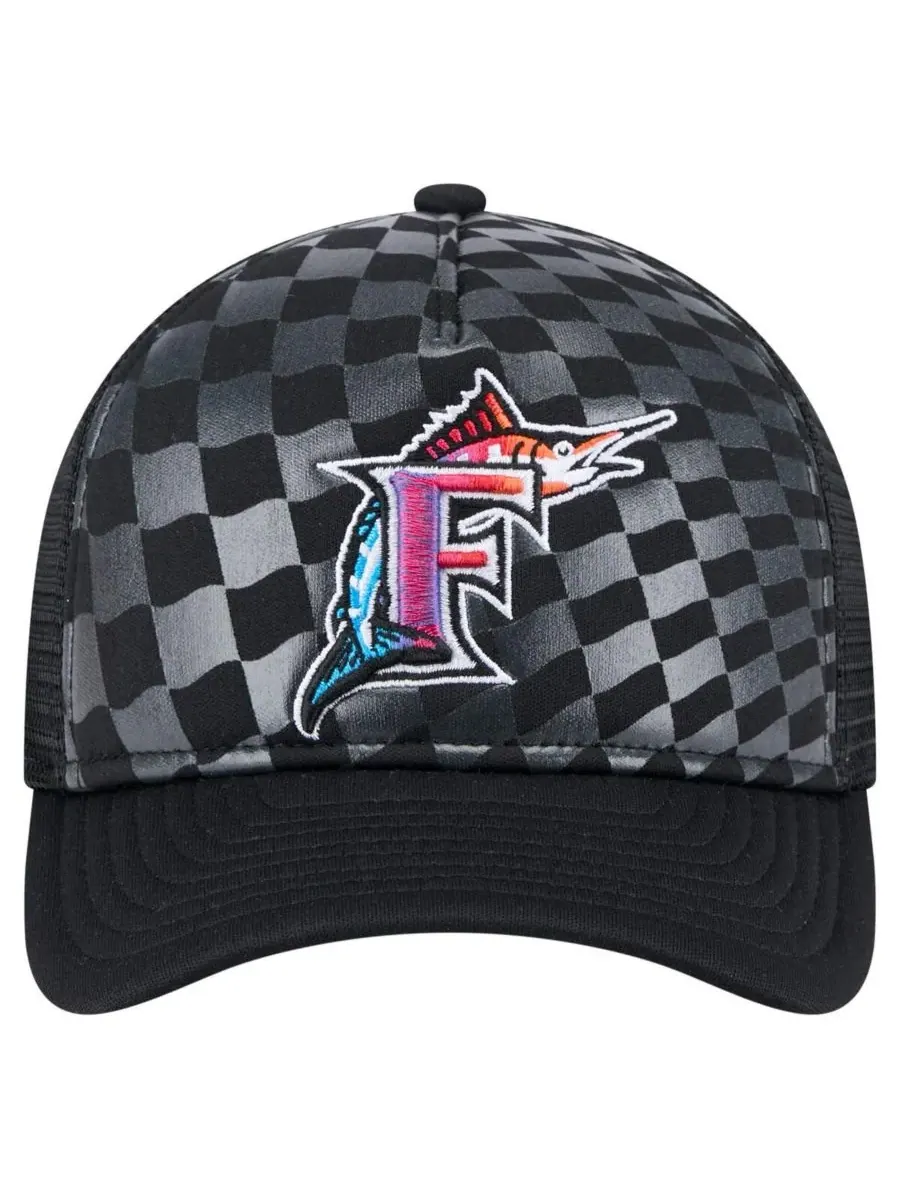 New Era Мужская черная бейсболка-тракер Florida Marlins Cooperstown Collection Gradient 9FORTY — изображение 2 из 4, черный