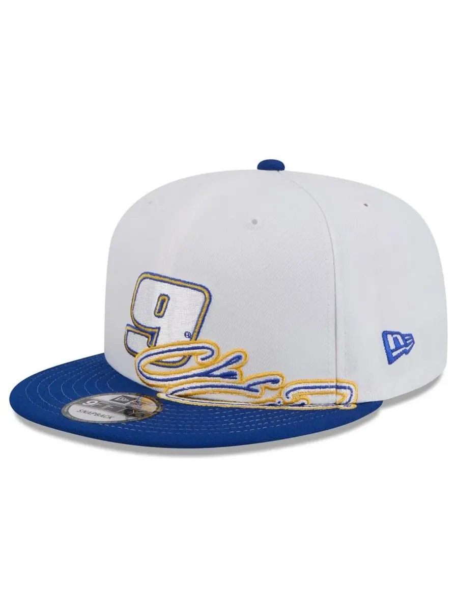 New Era Мужская бело-синяя кепка Chase Elliott 9FIFTY с застежкой-регулятором — изображение 1 из 4, белый синий