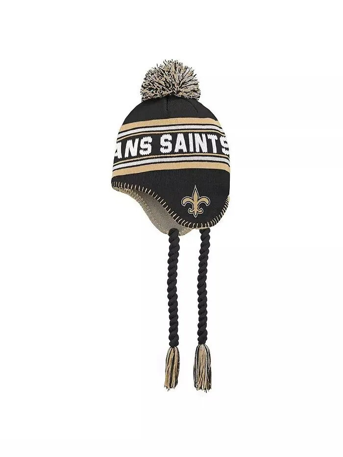 Черно-золотая жаккардовая вязаная шапка New Orleans Saints для мальчиков и девочек дошкольного — изображение 1 из 1