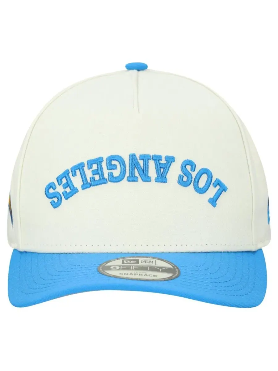 Бейсболка с вышивкой команды Upside Down 9FIFTY A-Frame New Era — изображение 2 из 4, кремовый синий