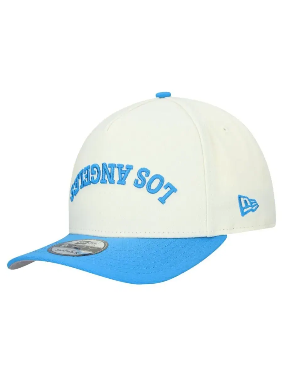 Бейсболка с вышивкой команды Upside Down 9FIFTY A-Frame New Era — изображение 3 из 4, кремовый синий