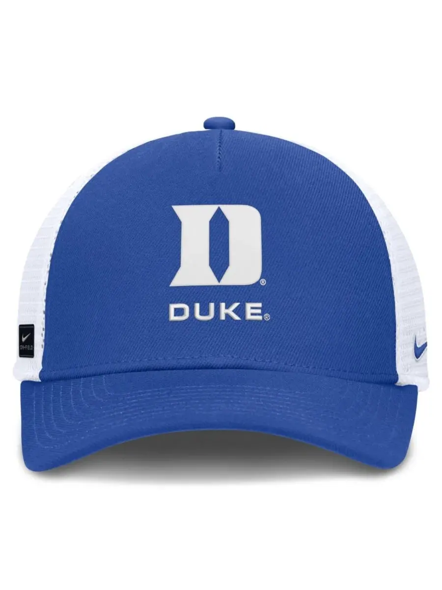 Бейсболка с кепкой Duke Blue Devils 2026 On-Field Gameday Trucker Hat Nike — изображение 2 из 3, белый