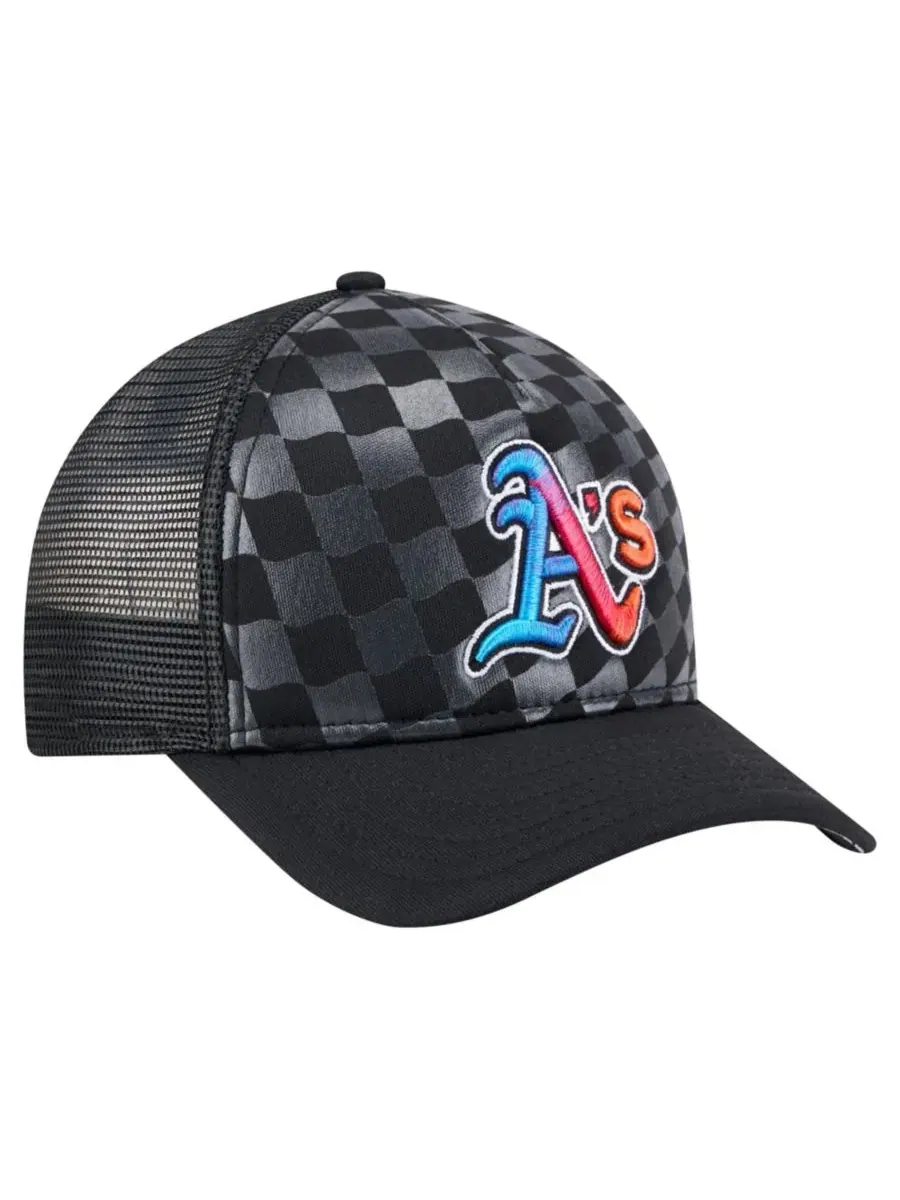 Кепка-тракер с вышивкой Athletics Gradient 9FORTY A-Frame M-Crown Trucker New Era — изображение 2 из 5, черный