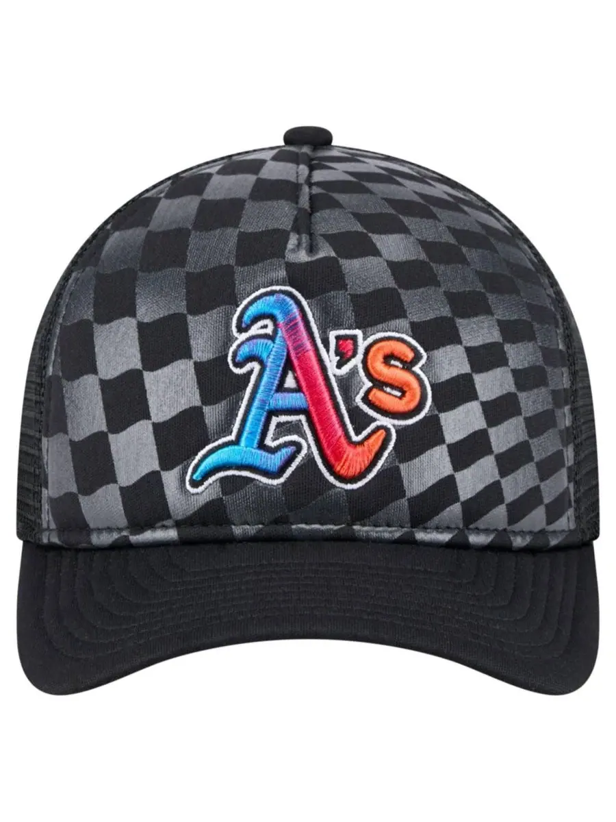 Кепка-тракер с вышивкой Athletics Gradient 9FORTY A-Frame M-Crown Trucker New Era — изображение 3 из 5, черный